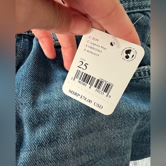 NWT FREE PEOPLE Maggie Mid Rise Straight Jeans Size 25 - Picture 7 of 7